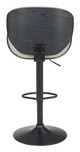 Meyane Gray Steel and Polyurethane Swivel Height-Adjustable Barstool