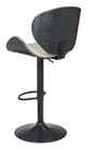 Meyane Gray Steel and Polyurethane Swivel Height-Adjustable Barstool