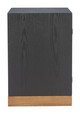 Trazo Black Fir Wood Rectangular 2-Tier Side Table