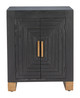 Trazo Black Fir Wood Rectangular 2-Tier Side Table