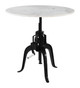 Mufid White & Black Natural Marble and Iron Round Bistro Table