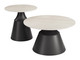 Camella Light Beige & Black Sintered Stone and Steel Coffee Table Set