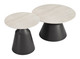 Camella Light Beige & Black Sintered Stone and Steel Coffee Table Set