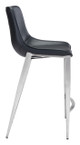 Magnus Black & Silver (Set of 2) Stainless Steel Counter Stool