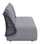 Mekan Gray Aluminum and Olefin Sofa for Outdoor Use