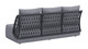 Mekan Gray Aluminum and Olefin Sofa for Outdoor Use