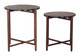 Gema Bronze Sand Cast Glass and Iron Round Coffee Table Set