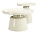 Beurre Ivory Steel Round Coffee Table Set