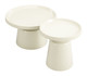 Beurre Ivory Steel Round Coffee Table Set