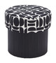 Boto Black & White Pine Wood and Polyester Storage Ottoman