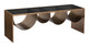 Reed Brass & Black Tempered Glass and Steel Rectangular Coffee Table