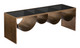 Reed Brass & Black Tempered Glass and Steel Rectangular Coffee Table