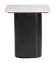 Fiora White & Black Marble and Mango Wood Square Side Table