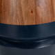 Tornos Walnut & Deep Blue Acacia Wood Round Side Table