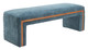 Scatola Blue Rubberwood and Polyester Bench