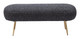 Creek Glitter Black Steel and Polyester Bench