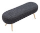 Creek Glitter Black Steel and Polyester Bench