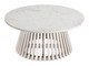 Mazara White & Whitewashed Natural Marble and Mango Wood Coffee Table