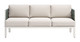Bridgehampton White Aluminum and Olefin Sofa for Outdoor Use
