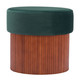 Boto Green Pine Wood and Polyester Storage Ottoman