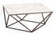 Tintern White & Antique Bronze Composite Stone and Steel Coffee Table