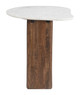 Vara White & Walnut Marble and Mango Wood Side Table