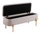Lebreton Oatmeal Beige Steel and Polyester Storage Bench