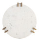 Rench White Natural Marble and Iron Round Side Table