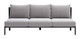 Horizon Gray Aluminum and Olefin Sofa for Outdoor Use