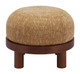 Gome Oat Yellow Rubberwood and Polyester Ottoman