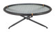 Aneis Black Glass and Fir Wood Round Coffee Table