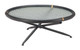 Aneis Black Glass and Fir Wood Round Coffee Table
