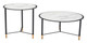 Davis White & Black Tempered Glass and Steel Coffee Table Set