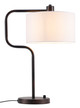 Middlemist White Steel Table Lamp with USB Port