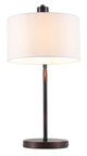 Middlemist White Steel Table Lamp with USB Port