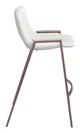 Desi White & Walnut (Set of 2) Steel and Polyurethane Counter Stool