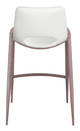 Desi White & Walnut (Set of 2) Steel and Polyurethane Counter Stool
