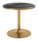 Batu Black & Gold Tempered Glass and Steel Round Dining Table