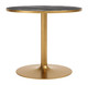 Batu Black & Gold Tempered Glass and Steel Round Dining Table