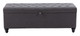 Halifax Gravel Gray Rubberwood and Polyester Storage Bench