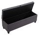 Halifax Gravel Gray Rubberwood and Polyester Storage Bench