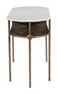 Bild White & Brass Natural Marble and Iron Oval Console Table
