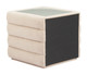 Soffice Beige Glass and Polyester Rectangular Nightstand