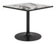 Caliza Gray & Black Tempered Glass and Steel Square Dining Table