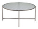 Vetro Silver Glass and Steel Round Coffee Table