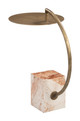 Voler Brass Natural Marble and Iron Round Side Table