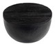 Duskan Black Pine Wood and Iron Round Storage Coffee Table