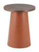 Dikis Brown Polyurethane Round Side Table