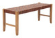 Bandani Brown Leather and Rubberwood Bench