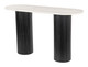 Izola White & Black Natural Marble and Mango Wood Console Table